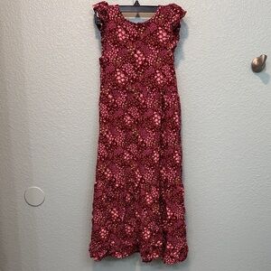 Cat & Jack Burgundy and Pink Floral Maxi Dress